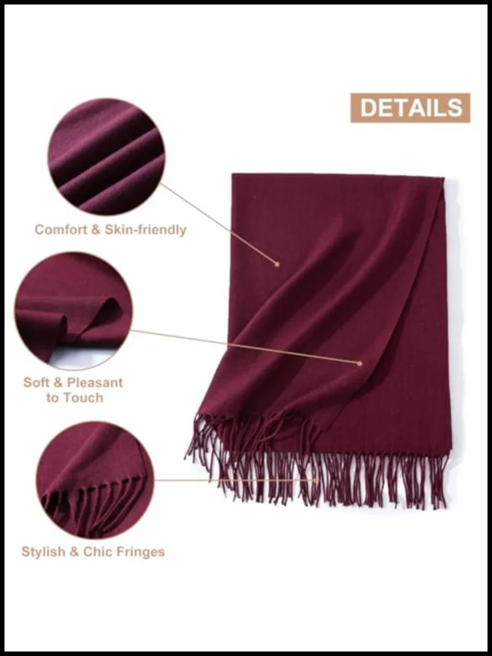 Pashmina Shawl Wrap for Women Warm Soft Scarf Wedding Bridesmaid Gift